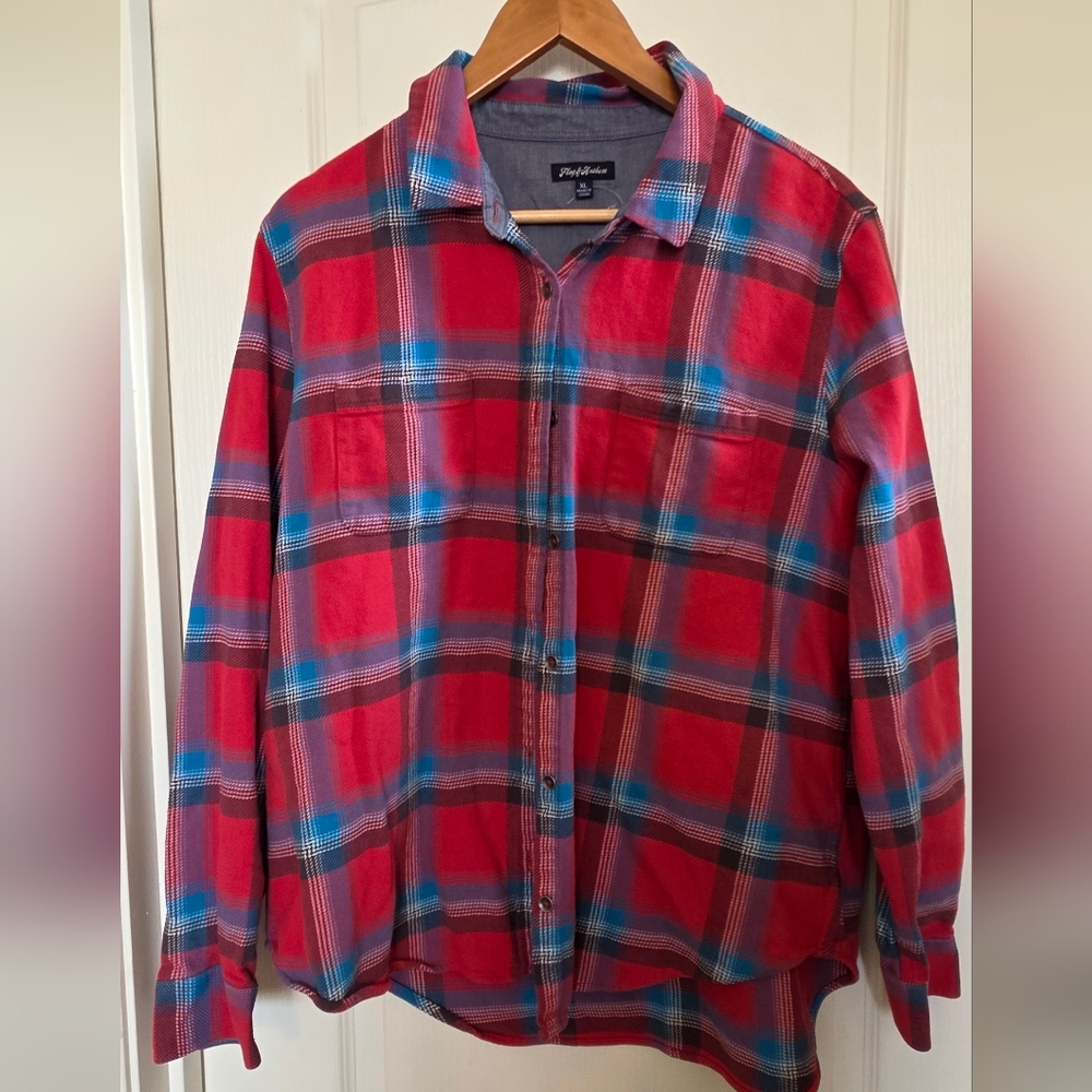 Flag & Anthem Red and Blue Plaid Shirt